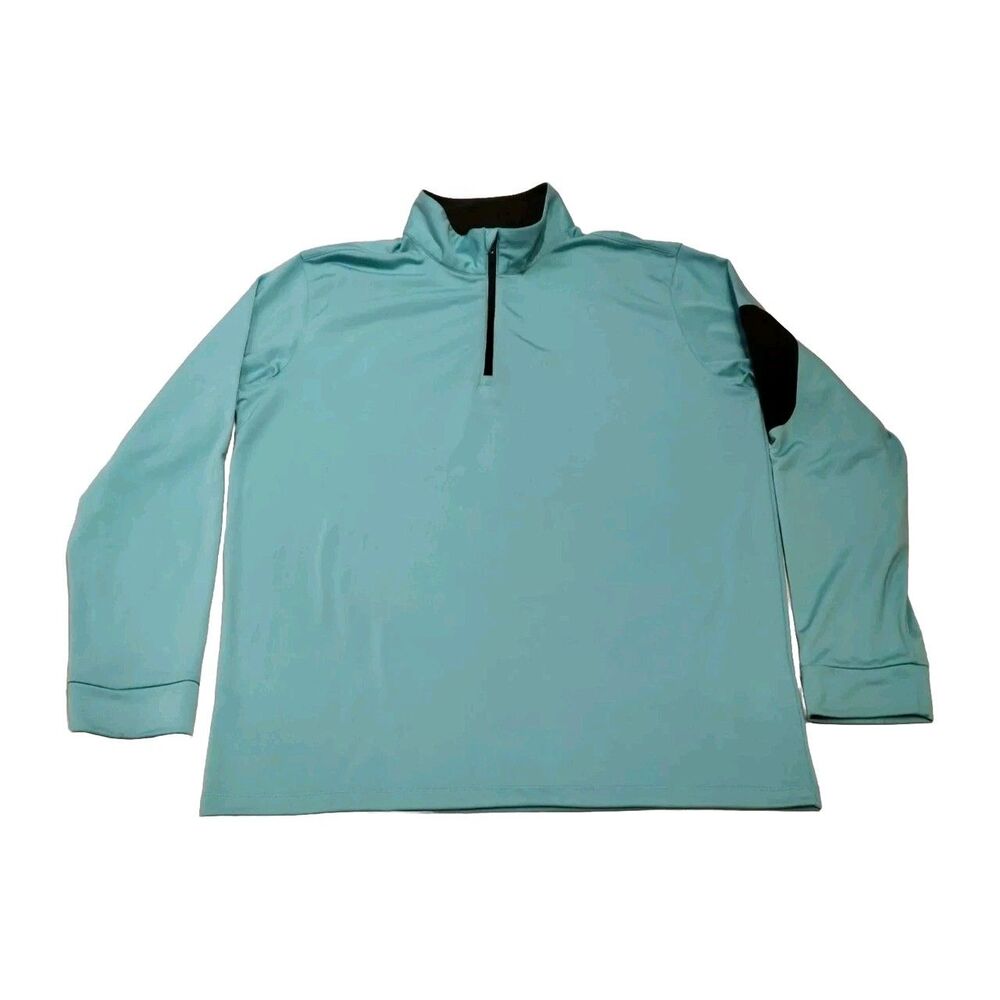 LoudMouth Quarter Zip Pullover Sweater Mens XL Golf Blue Lightweight Stretch
